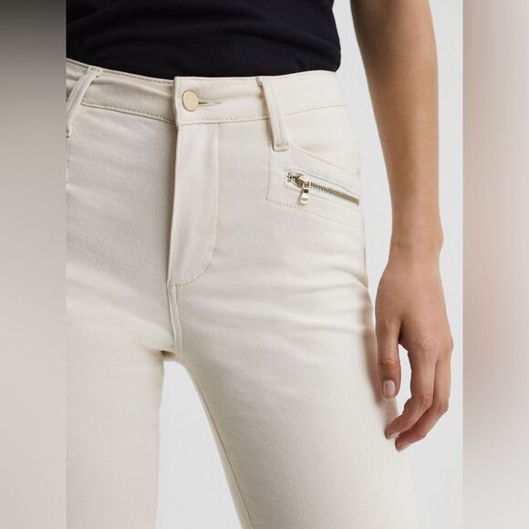 NWT PAIGE CINDY HIGH RISE STRAIGHT ANKLE JEANS IN CREAM (ECRU)SZ 26 RETAIL $490 - Picture 3 of 10